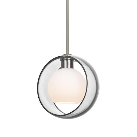 Besa Lighting Mana Pendant, Clear, Satin Nickel Finish, 1x9W LED 1TT-MANACL-LED-SN